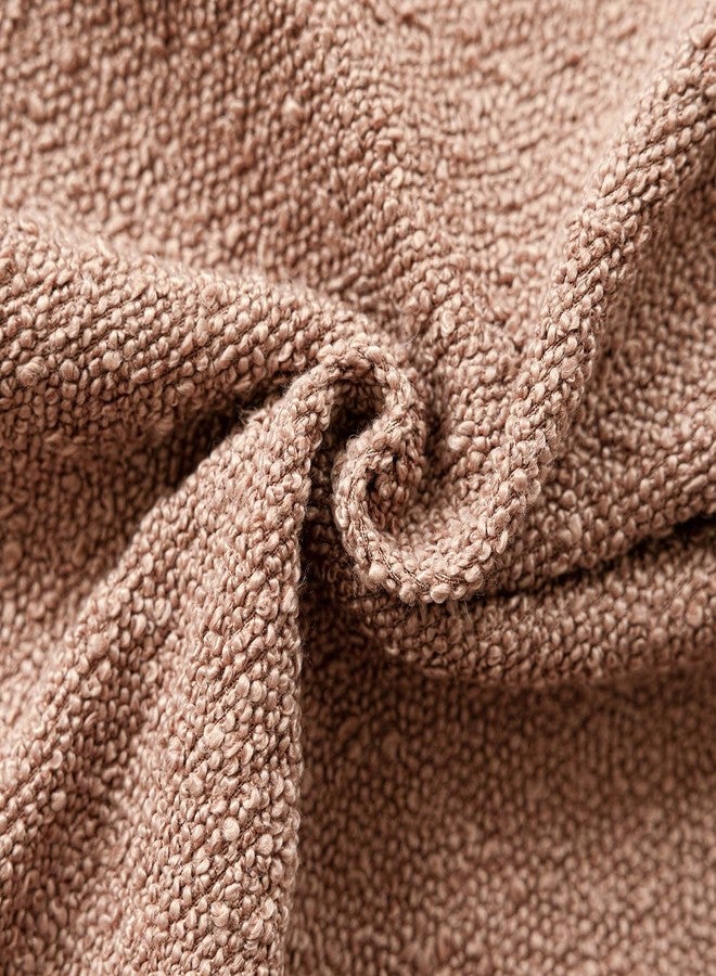 Foindtower Pack of 2 Textured Boucle Throw Pillow Covers Accent Solid Pillow Cases Cozy Soft Decorative Couch Cushion Case for Chair Sofa Bedroom Living Room Home Decor 20x20 Inch Dusty Orange Hazel - Image 3